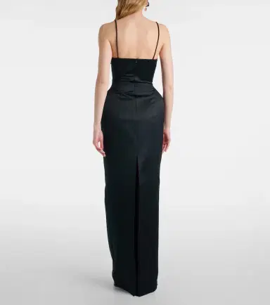 Magda Butrym Crochet-trimmed satin bustier gown | Thumbnail 5 Magda Butrym Crochet-trimmed satin bustier gown | Thumbnail 5