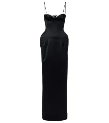 Magda Butrym Crochet-trimmed satin bustier gown | Thumbnail 1 Magda Butrym Crochet-trimmed satin bustier gown | Thumbnail 1