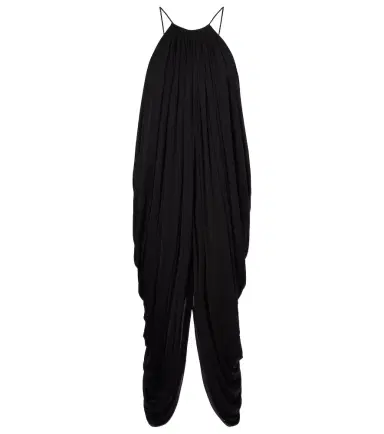 Loewe Draped open-back silk midi dress | Thumbnail 1 Loewe Draped open-back silk midi dress | Thumbnail 1