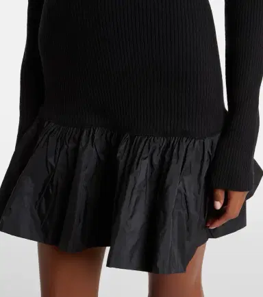 Patou Ruffled wool minidress | Thumbnail 3 Patou Ruffled wool minidress | Thumbnail 3
