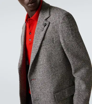 Lardini Herringbone virgin wool tweed overcoat | Thumbnail 4 Lardini Herringbone virgin wool tweed overcoat | Thumbnail 4