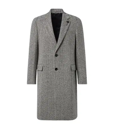 Lardini Herringbone virgin wool tweed overcoat | Thumbnail 1 Lardini Herringbone virgin wool tweed overcoat | Thumbnail 1