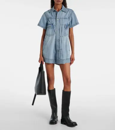 Sacai Deconstructed denim minidress | Thumbnail 4 Sacai Deconstructed denim minidress | Thumbnail 4