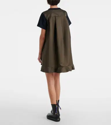 Sacai Jersey and twill minidress | Thumbnail 3 Sacai Jersey and twill minidress | Thumbnail 3