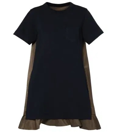 Sacai Jersey and twill minidress | Thumbnail 1 Sacai Jersey and twill minidress | Thumbnail 1