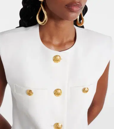 Veronica Beard Tamara linen-blend vest | Thumbnail 3 Veronica Beard Tamara linen-blend vest | Thumbnail 3