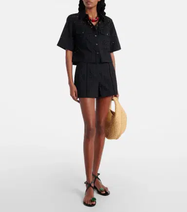 Veronica Beard Spruce embroidered cotton shirt | Thumbnail 2 Veronica Beard Spruce embroidered cotton shirt | Thumbnail 2