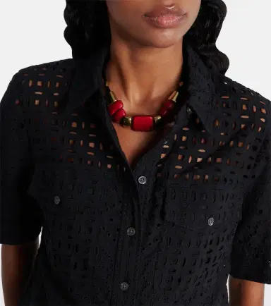 Veronica Beard Spruce embroidered cotton shirt | Thumbnail 3 Veronica Beard Spruce embroidered cotton shirt | Thumbnail 3