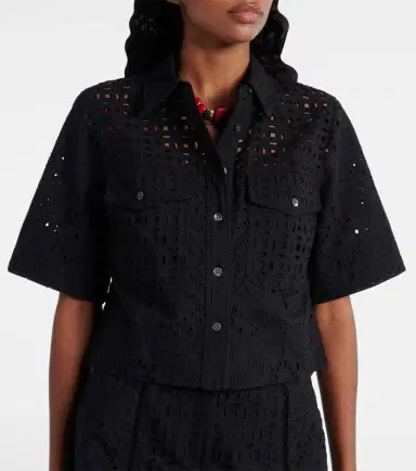 Veronica Beard Spruce embroidered cotton shirt | Thumbnail 4 Veronica Beard Spruce embroidered cotton shirt | Thumbnail 4