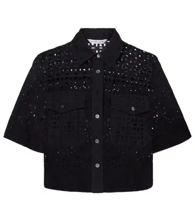 Veronica Beard Spruce embroidered cotton shirt | Thumbnail 1 Veronica Beard Spruce embroidered cotton shirt | Thumbnail 1