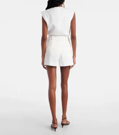 Veronica Beard Runo high-rise linen-blend shorts | Thumbnail 3 Veronica Beard Runo high-rise linen-blend shorts | Thumbnail 3
