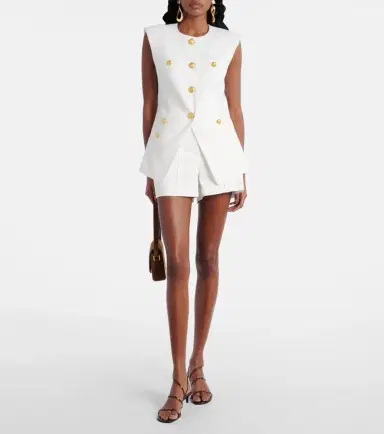 Veronica Beard Runo high-rise linen-blend shorts | Thumbnail 5 Veronica Beard Runo high-rise linen-blend shorts | Thumbnail 5