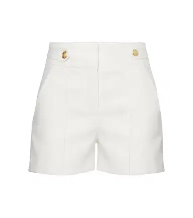 Veronica Beard Runo high-rise linen-blend shorts | Thumbnail 1 Veronica Beard Runo high-rise linen-blend shorts | Thumbnail 1