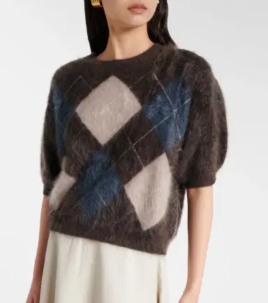 Lisa Yang Juniper argyle knitted cashmere top | Thumbnail 3 Lisa Yang Juniper argyle knitted cashmere top | Thumbnail 3
