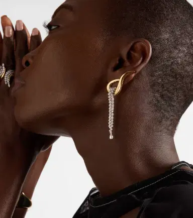 YEPREM Golden Strada 18kt yellow and white gold drop earrings with diamonds | Thumbnail 4 YEPREM Golden Strada 18kt yellow and white gold drop earrings with diamonds | Thumbnail 4