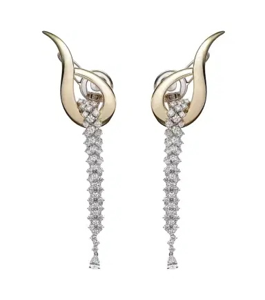 YEPREM Golden Strada 18kt yellow and white gold drop earrings with diamonds | Thumbnail 1 YEPREM Golden Strada 18kt yellow and white gold drop earrings with diamonds | Thumbnail 1