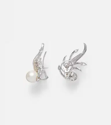 YEPREM Pearlescent 18kt white gold earrings with diamonds and pearls | Thumbnail 2 YEPREM Pearlescent 18kt white gold earrings with diamonds and pearls | Thumbnail 2