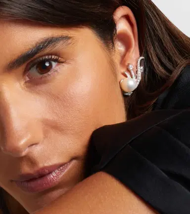 YEPREM Pearlescent 18kt white gold earrings with diamonds and pearls | Thumbnail 4 YEPREM Pearlescent 18kt white gold earrings with diamonds and pearls | Thumbnail 4