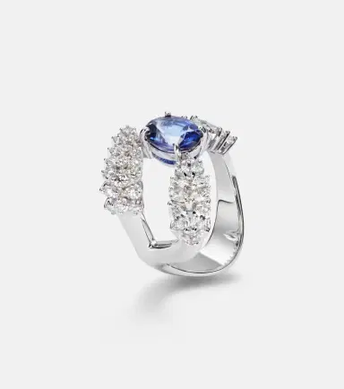 YEPREM Reign Supreme 18kt white gold ring with sapphire and diamonds | Thumbnail 2 YEPREM Reign Supreme 18kt white gold ring with sapphire and diamonds | Thumbnail 2