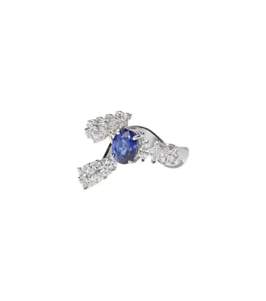 YEPREM Reign Supreme 18kt white gold ring with sapphire and diamonds | Thumbnail 1 YEPREM Reign Supreme 18kt white gold ring with sapphire and diamonds | Thumbnail 1