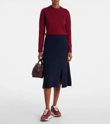 Moncler Ribbed-knit wool and cashmere midi skirt | Thumbnail 2 Moncler Ribbed-knit wool and cashmere midi skirt | Thumbnail 2