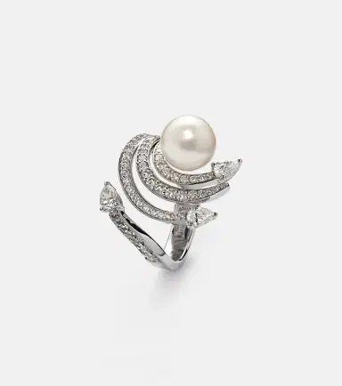 Yeprem Pearlescent 18kt white gold ring with diamonds and pearl | Thumbnail 2 Yeprem Pearlescent 18kt white gold ring with diamonds and pearl | Thumbnail 2