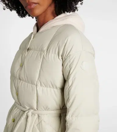 Moncler Belted leather-trimmed down jacket | Thumbnail 6 Moncler Belted leather-trimmed down jacket | Thumbnail 6