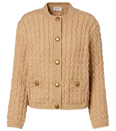 Moncler Cable-knit cotton-blend cardigan | Thumbnail 1 Moncler Cable-knit cotton-blend cardigan | Thumbnail 1