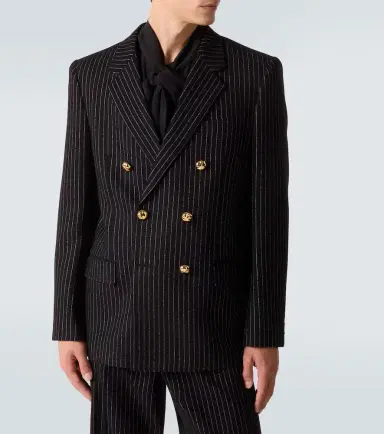 Valentino Chalk stripe wool and silk blazer | Thumbnail 6 Valentino Chalk stripe wool and silk blazer | Thumbnail 6