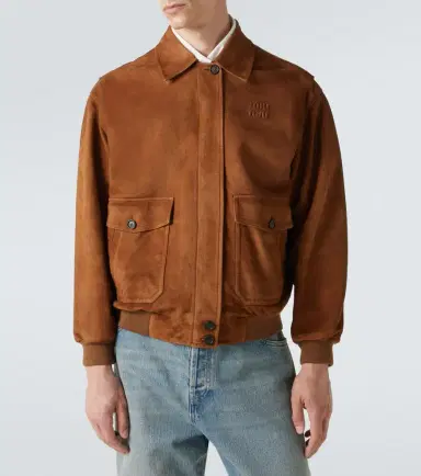Miu Miu Embossed suede blouson | Thumbnail 6 Miu Miu Embossed suede blouson | Thumbnail 6