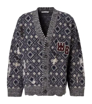 Wales Bonner Sibling oversized wool cardigan | Thumbnail 1 Wales Bonner Sibling oversized wool cardigan | Thumbnail 1