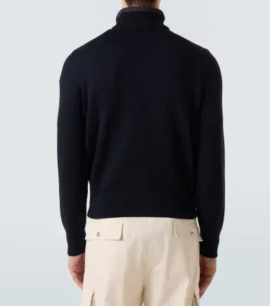 Moncler Paneled suede and wool jacket | Thumbnail 3 Moncler Paneled suede and wool jacket | Thumbnail 3