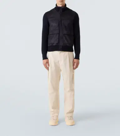 Moncler Paneled suede and wool jacket | Thumbnail 4 Moncler Paneled suede and wool jacket | Thumbnail 4