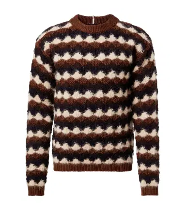 Moncler Grenoble triped wool and alpaca-blend sweater | Thumbnail 1 Moncler Grenoble triped wool and alpaca-blend sweater | Thumbnail 1