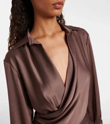Simkhai Talita draped satin wrap dress | Thumbnail 3 Simkhai Talita draped satin wrap dress | Thumbnail 3