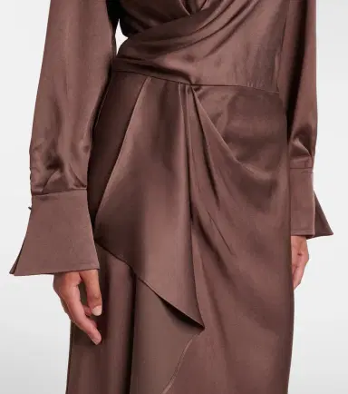 Simkhai Talita draped satin wrap dress | Thumbnail 5 Simkhai Talita draped satin wrap dress | Thumbnail 5