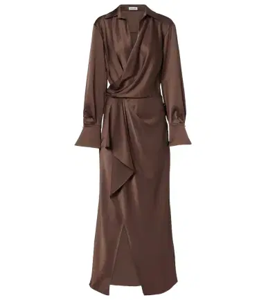 Simkhai Talita draped satin wrap dress | Thumbnail 1 Simkhai Talita draped satin wrap dress | Thumbnail 1