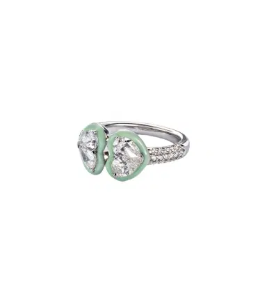 Kamyen 18kt white gold and enamel ring with diamonds | Thumbnail 1 Kamyen 18kt white gold and enamel ring with diamonds | Thumbnail 1