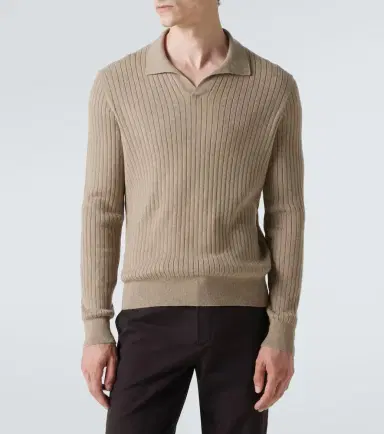 Loro Piana Ribbed-knit cashmere polo sweater | Thumbnail 4 Loro Piana Ribbed-knit cashmere polo sweater | Thumbnail 4