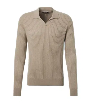 Loro Piana Ribbed-knit cashmere polo sweater | Thumbnail 1 Loro Piana Ribbed-knit cashmere polo sweater | Thumbnail 1