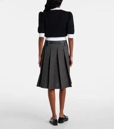 Prada Waffle-knit cropped cotton sweater | Thumbnail 3 Prada Waffle-knit cropped cotton sweater | Thumbnail 3