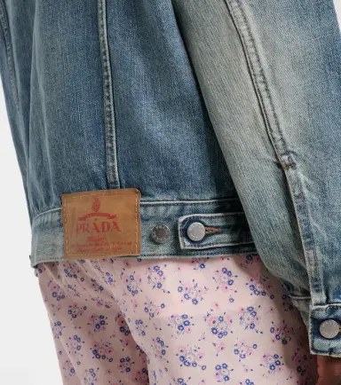 Prada Leather-trimmed denim jacket | Thumbnail 5 Prada Leather-trimmed denim jacket | Thumbnail 5