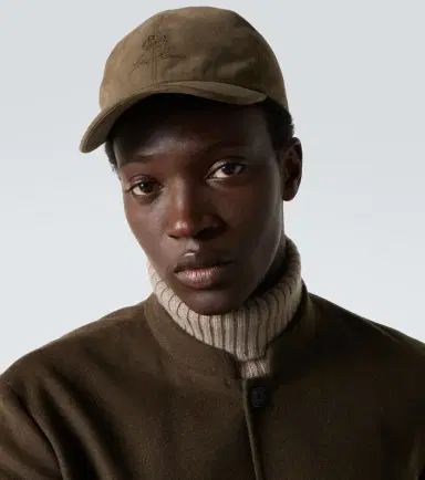 Loro Piana Logo embroidered suede baseball cap | Thumbnail 3 Loro Piana Logo embroidered suede baseball cap | Thumbnail 3