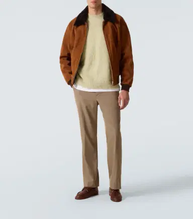 Auralee Shearling-trimmed suede blouson jacket | Thumbnail 3 Auralee Shearling-trimmed suede blouson jacket | Thumbnail 3
