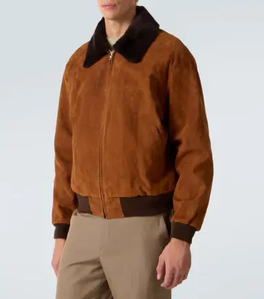 Auralee Shearling-trimmed suede blouson jacket | Thumbnail 4 Auralee Shearling-trimmed suede blouson jacket | Thumbnail 4