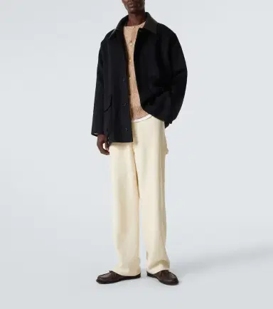 Auralee Leather-trimmed cashmere blouson jacket | Thumbnail 4 Auralee Leather-trimmed cashmere blouson jacket | Thumbnail 4