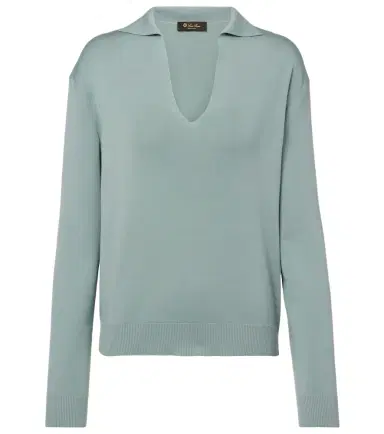 Loro Piana Silk and cotton polo sweater | Thumbnail 1 Loro Piana Silk and cotton polo sweater | Thumbnail 1
