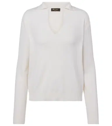 Loro Piana Silk and cotton polo sweater | Thumbnail 1 Loro Piana Silk and cotton polo sweater | Thumbnail 1