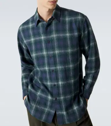 Auralee Checked wool shirt | Thumbnail 2 Auralee Checked wool shirt | Thumbnail 2