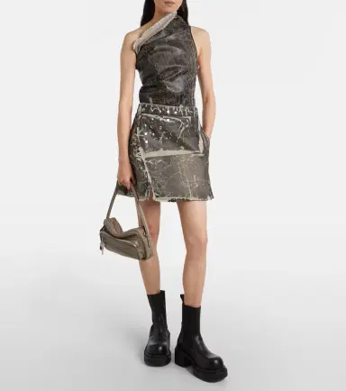 Rick Owens Athena printed one-shoulder denim top | Thumbnail 2 Rick Owens Athena printed one-shoulder denim top | Thumbnail 2